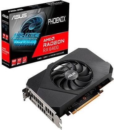 Купить ASUS Phoenix Radeon RX 6400 - Grafikkarten - Radeon RX 6400 - 4 GB GDDR6 - PCIe 4.0 - HDMI, DisplayPort (90YV0H91-M0NA00) в магазине wardena.ru