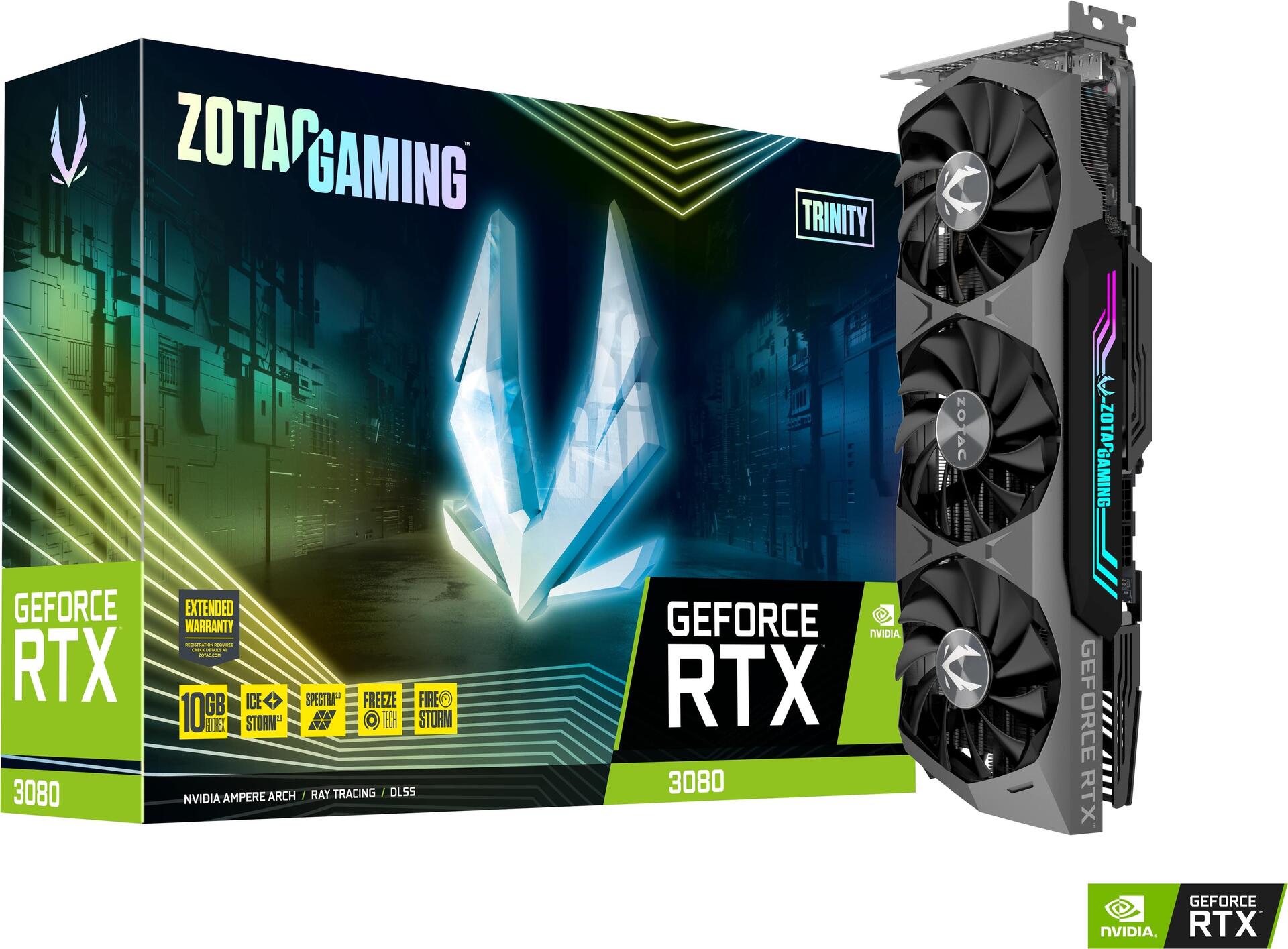 Купить ZOTAC GAMING GeForce RTX 3080 Trinity LHR - Grafikkarten - GF RTX 3080 - 10 GB GDDR6X - PCIe 4.0 x16 - HDMI, 3 x DisplayPort (ZT-A30800D-10PLHR) в магазине wardena.ru