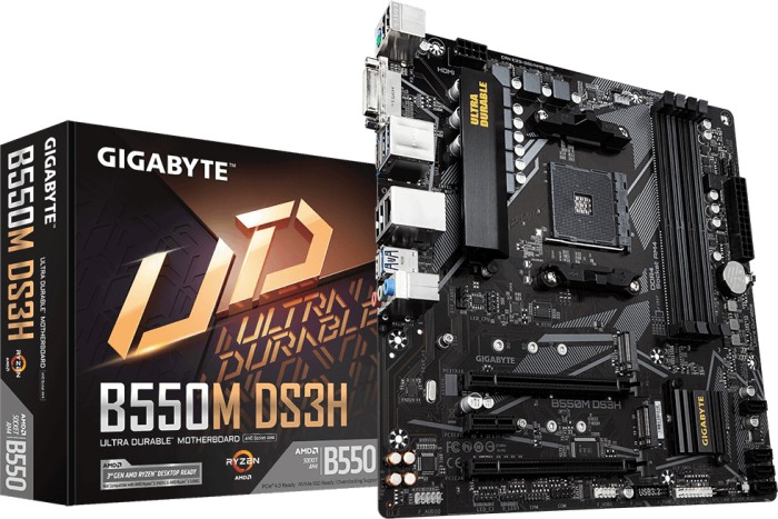 Купить Gigabyte B550M DS3H - 1.0 - Motherboard - micro ATX - Socket AM4 - AMD B550 - USB 3.2 Gen 1 - Gigabit LAN - Onboard-Grafik (CPU erforderlich) - HD Audio (8-Kanal) в магазине wardena.ru