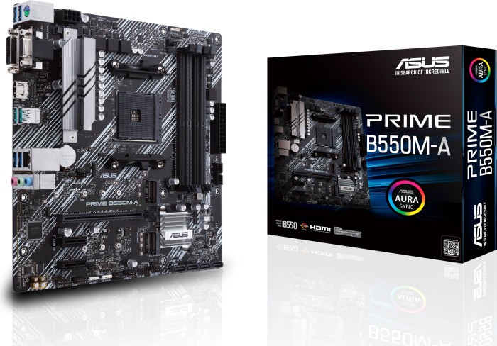 Купить ASUS PRIME B550M-A - Motherboard - micro ATX - Socket AM4 - AMD B550 - USB 3.2 Gen 1, USB 3.2 Gen 2 - Gigabit LAN - Onboard-Grafik (CPU erforderlich) - HD Audio (8-Kanal) (90MB14I0-M0EAY0) в магазине wardena.ru