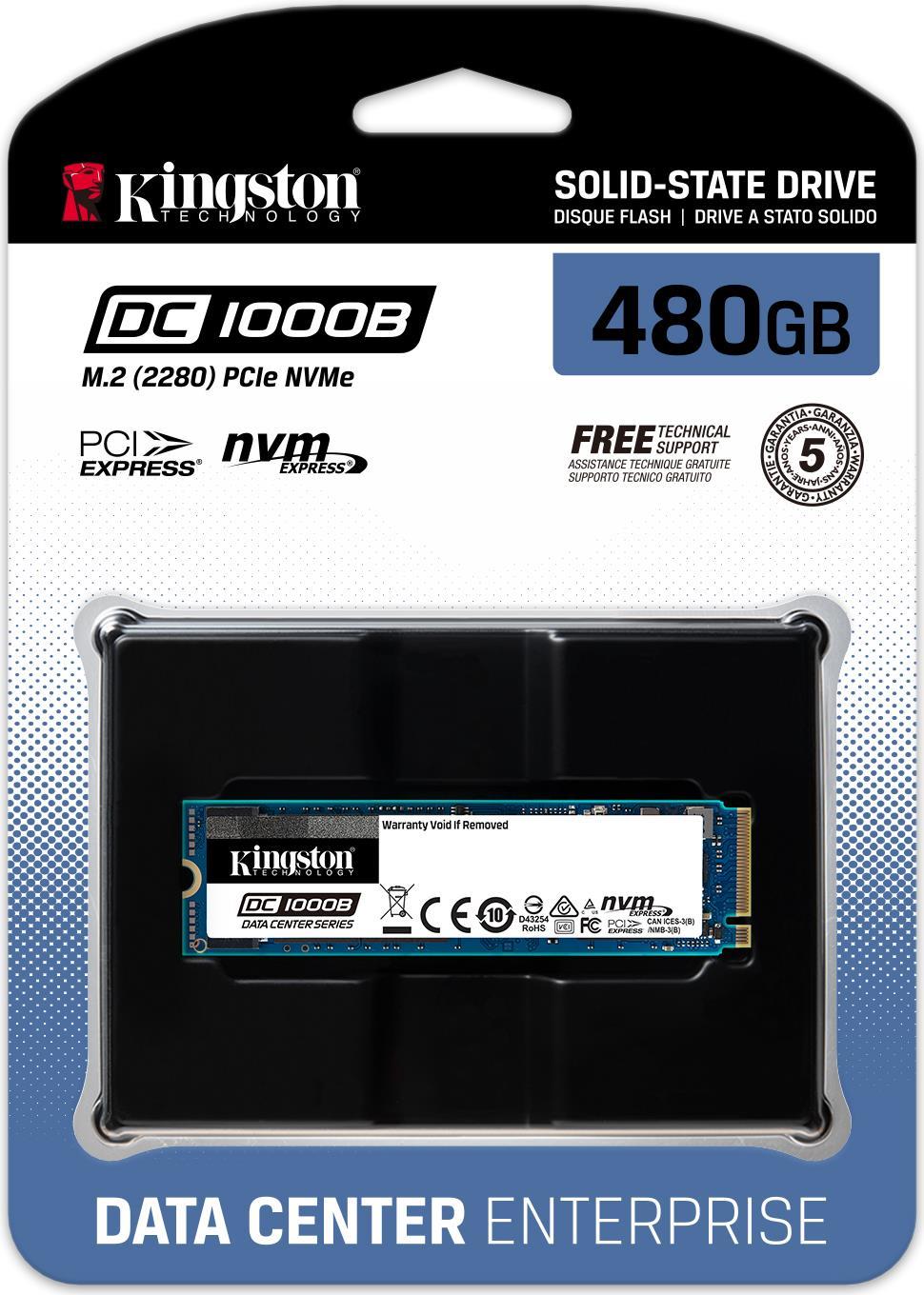Купить Kingston Data Center DC1000B - SSD - verschlüsselt - 480 GB - intern - M.2 2280 - PCI Express 3.0 x4 (NVMe) - 256-Bit-AES - Self-Encrypting Drive (SED) (SEDC1000BM8/480G) в магазине wardena.ru