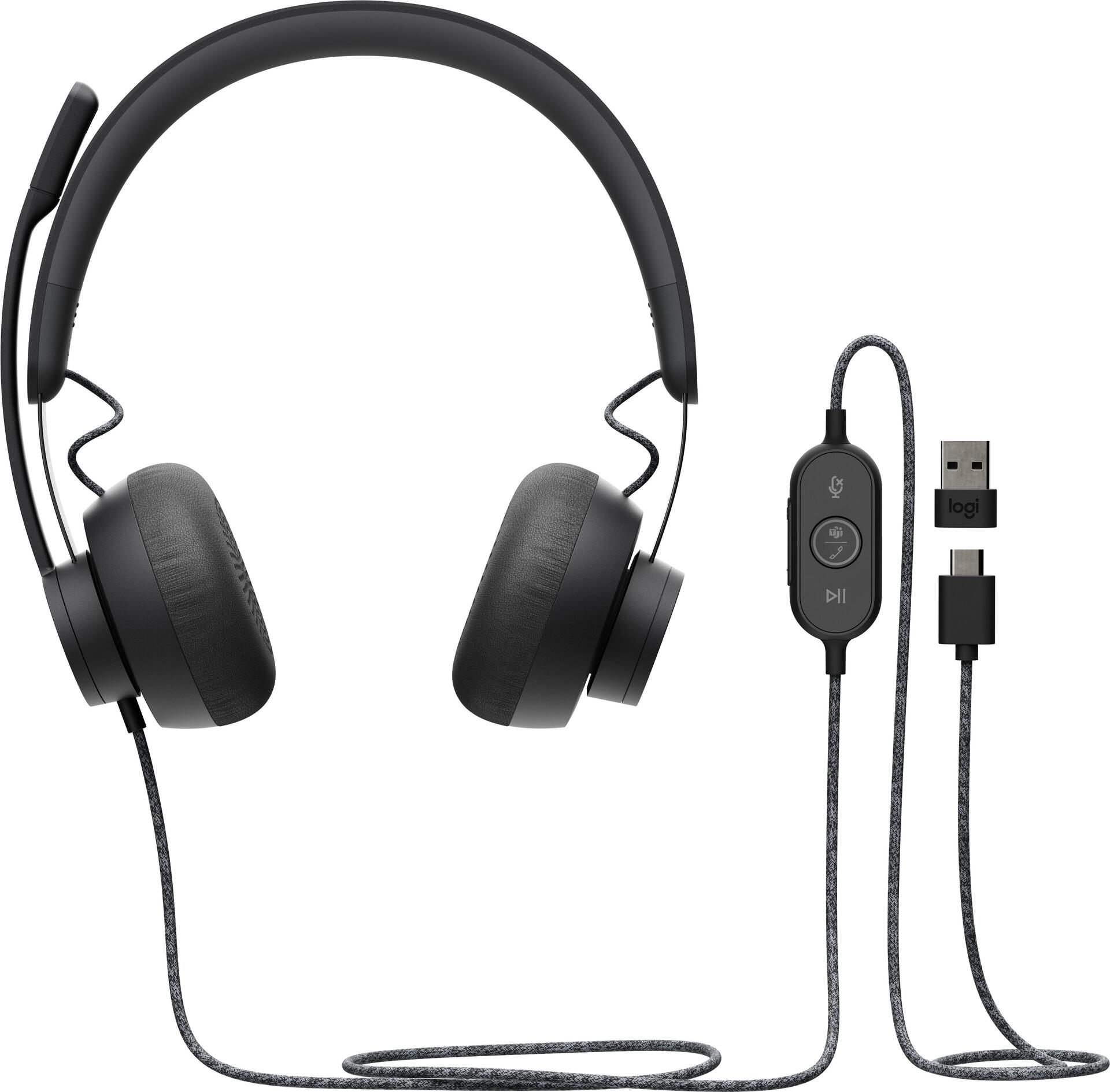 Купить Logitech Zone Wired MSFT Teams - Headset - On-Ear - kabelgebunden - aktive Rauschunterdrückung - USB-C - Graphite (981-000870) в магазине wardena.ru