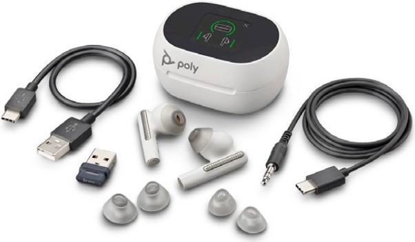 Купить Poly Voyager Free 60+ - True Wireless-Kopfhörer mit Mikrofon - im Ohr - Bluetooth - aktive Rauschunterdrückung - White Sands - Zertifiziert für Microsoft Teams (216755-02) в магазине wardena.ru