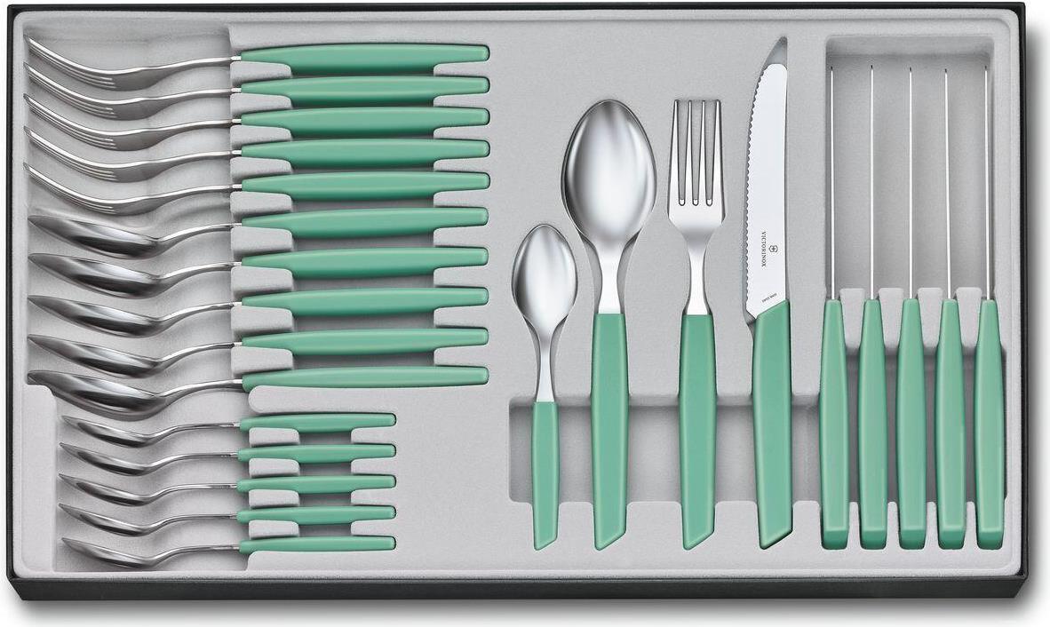 Купить Victorinox Swiss Modern Besteck-Set 24 Stück(e) Grün - Mintfarbe (V-6.90 96.11W41.24) в магазине wardena.ru