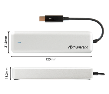Купить Transcend JetDrive 855 - SSD - 960 GB - extern (tragbar) - NVMe (NVMe) - Thunderbolt (TS960GJDM855) в магазине wardena.ru