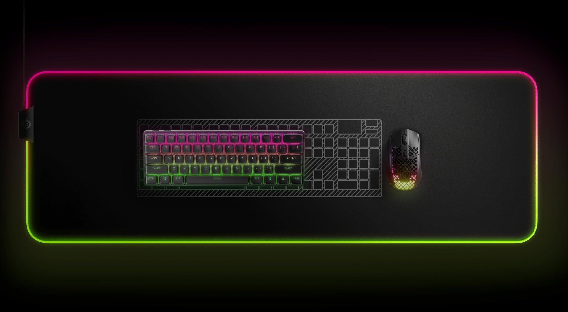 Купить SteelSeries Apex Pro Mini Wireless - Tastatur - 60% - backlit - kabellos - 2.4 GHz, USB-C, Bluetooth 5.0 - Nordisch - Tastenschalter: OmniPoint 2.0 Adjustable - Box (64846) в магазине wardena.ru