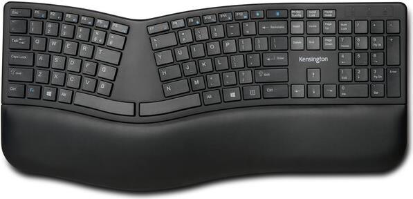 Купить Kensington Pro Fit Ergo Wireless Keyboard - Tastatur - kabellos - 2.4 GHz, Bluetooth 4.2 - Französisch - Schwarz (K75401FR) в магазине wardena.ru