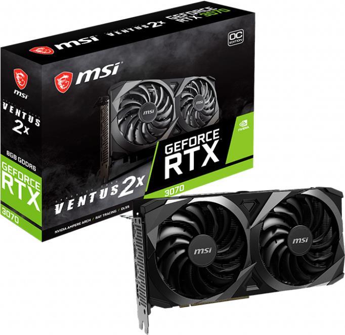 Купить MSI GeForce RTX 3070 VENTUS 2X 8G OC LHR - Grafikkarten - GF RTX 3070 - 8 GB GDDR6 - PCIe 4.0 - HDMI, 3 x DisplayPort (V390-280R) в магазине wardena.ru