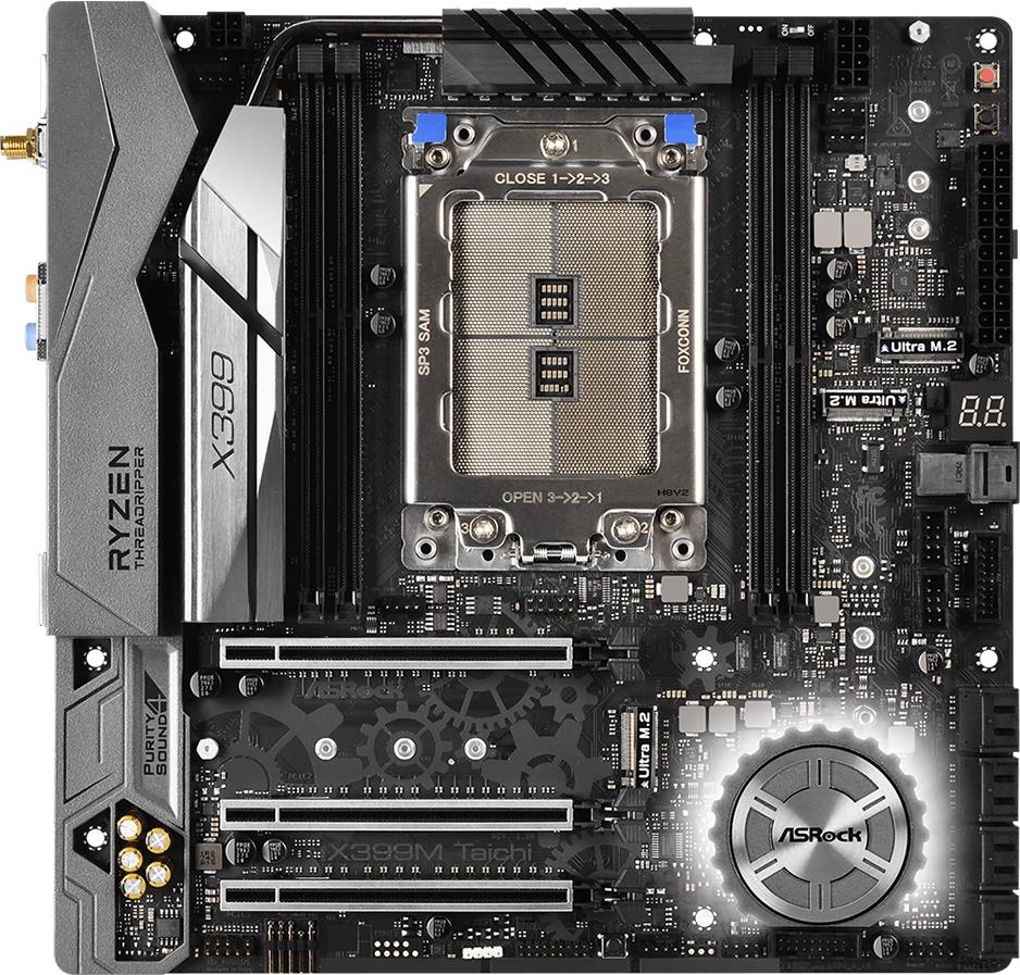 Купить ASRock X399M Taichi - Motherboard - micro ATX - Socket TR4 - AMD X399 - USB 3.1 Gen 1, USB-C Gen2, USB 3.1 Gen 2 - Bluetooth, 2 x Gigabit LAN, Wi-Fi - HD Audio (8-Kanal) (90-MXB7B0-A0UAYZ) в магазине wardena.ru