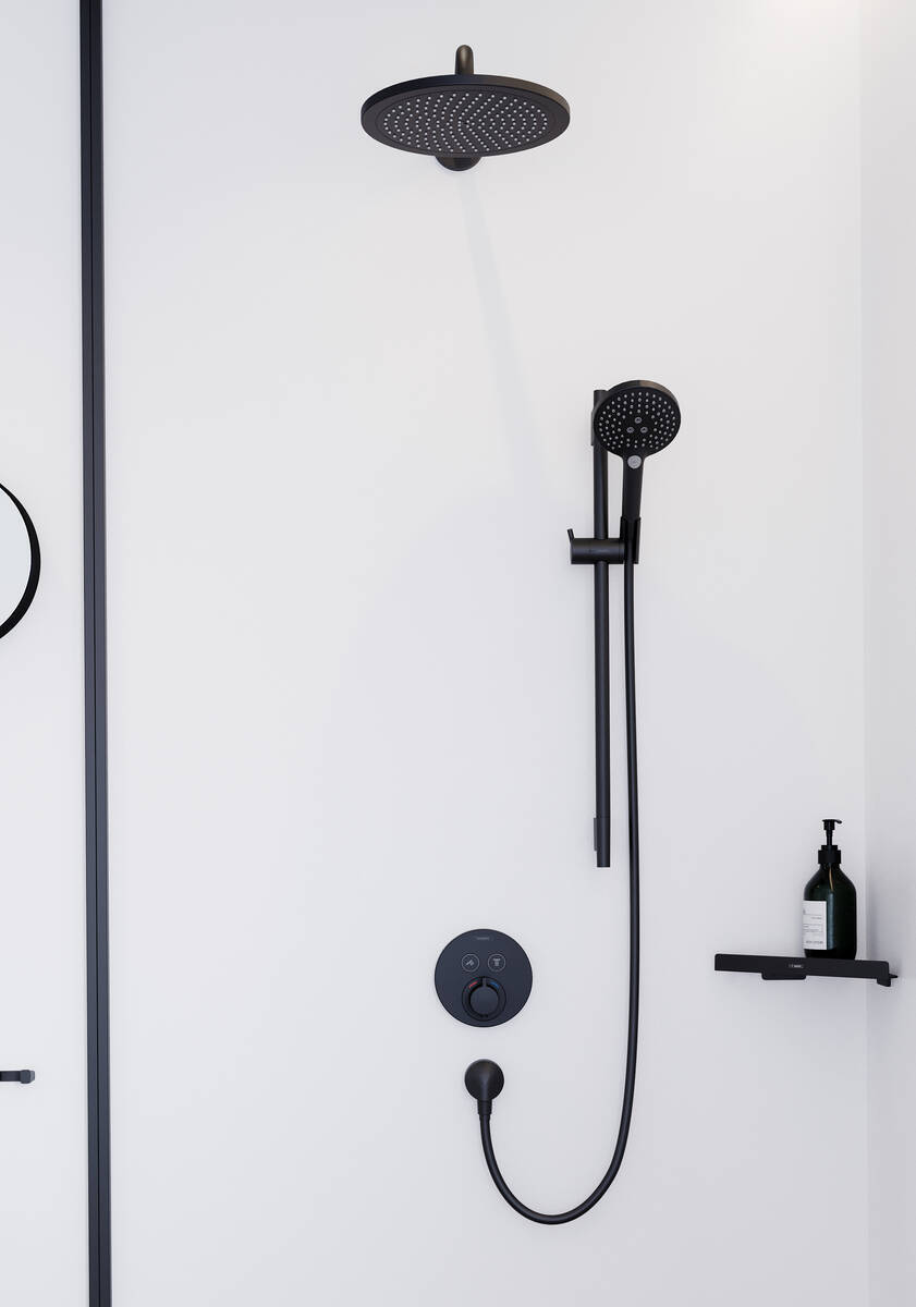 Купить Hansgrohe AddStoris Угловая корзинка хром-черный матовый 41741340 в магазине wardena.ru