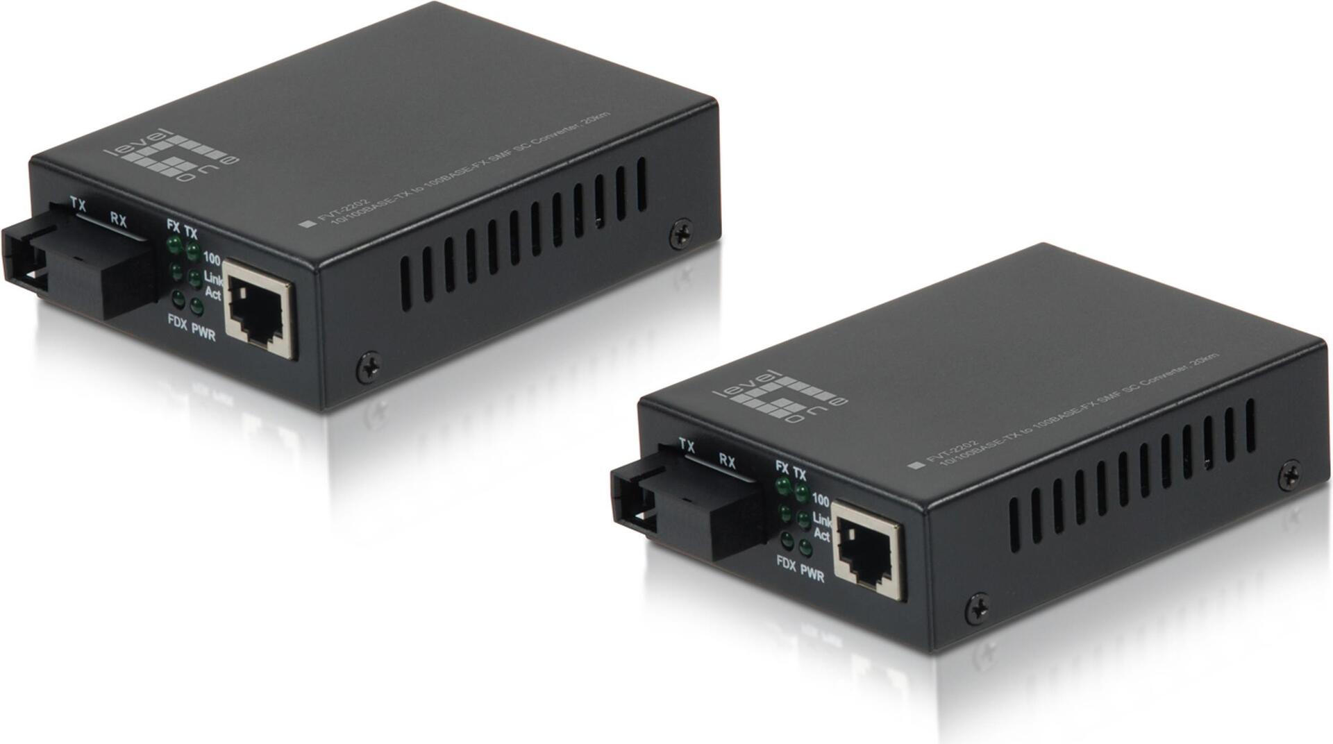 Купить LevelOne FVT-2202 - Medienkonverter - 100Mb LAN - 10Base-T, 100Base-FX, 100Base-TX - RJ-45 / SC Single-Modus - bis zu 20 km - 1550 nm / 1310 nm (Packung mit 2) в магазине wardena.ru