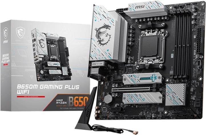 Купить MSI B650M GAMING PLUS WIFI Motherboard AMD B650 Sockel AM5 micro ATX (7E24-001R) в магазине wardena.ru
