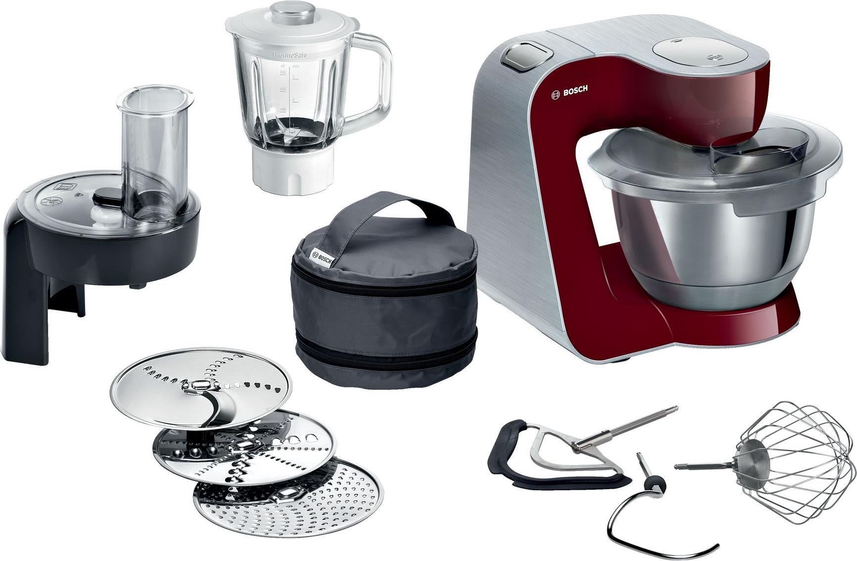 Купить Bosch MUM5 Küchenmaschine 3,9 l Schwarz - Rot - Edelstahl 1000 W (MUM58CR60) в магазине wardena.ru