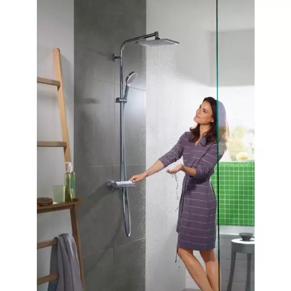 Купить Hansgrohe Crometta E Showerpipe 240 1jet душевая система с термостатом хром 27271000 в магазине wardena.ru