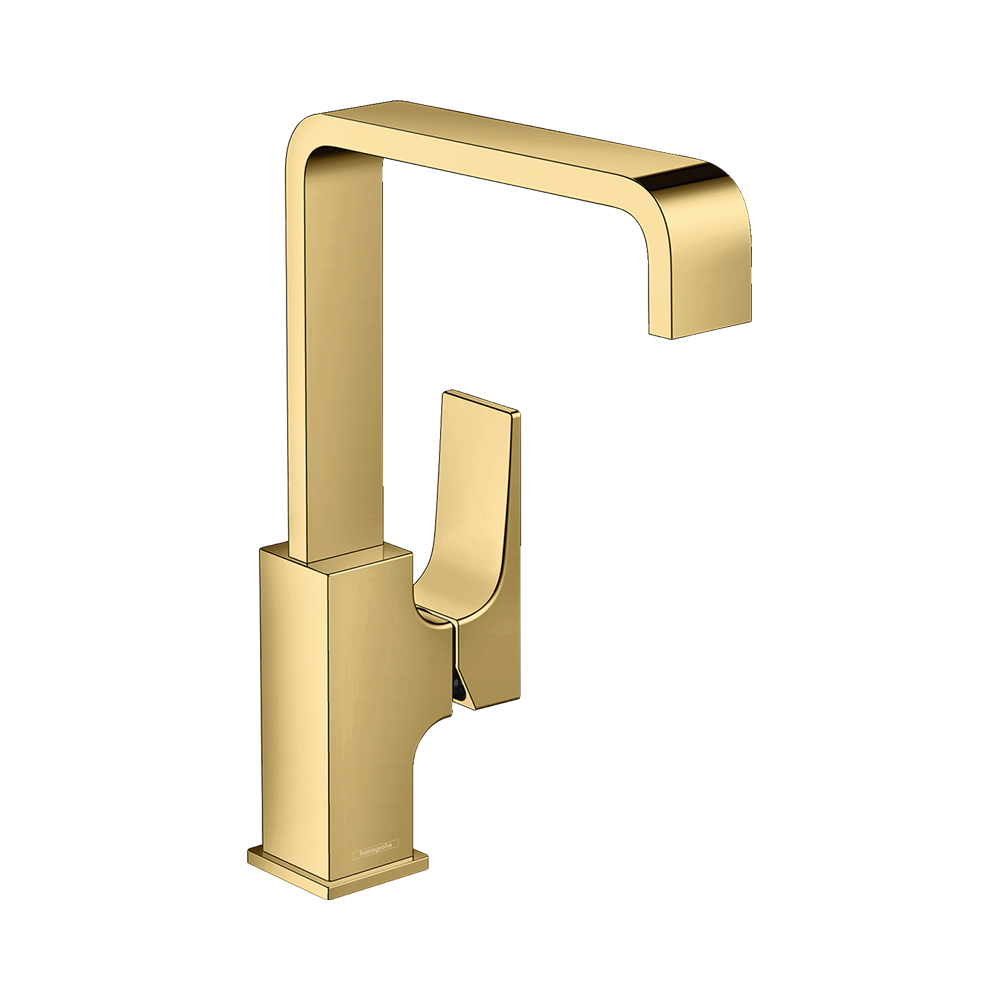 Купить Hansgrohe Metropol Смеситель для раковины 230 однорычажный с рычаговой рукояткой со сливным клапаном Push-Open бронза 32511140 в магазине wardena.ru
