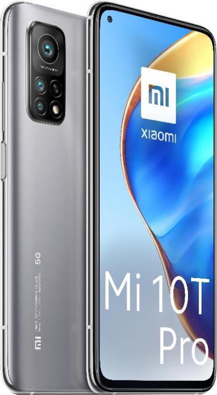 Купить Xiaomi MI 10T Pro 5G - 5G Smartphone - Dual-SIM - RAM 8 GB / Interner Speicher 128 GB - 6.67" - 2400 x 1080 Pixel (144 Hz) - Triple-Kamera 108 MP, 13 MP, 5 MP - front camera 20 MP - Lunar Silver (MZB07ZYEU) в магазине wardena.ru