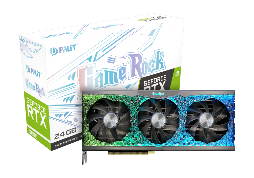 Купить Palit GeForce RTX 3090 GameRock - Grafikkarten - GF RTX 3090 - 24 GB GDDR6X - PCIe 4.0 - HDMI, 3 x DisplayPort (NED3090T19SB-1021G) в магазине wardena.ru