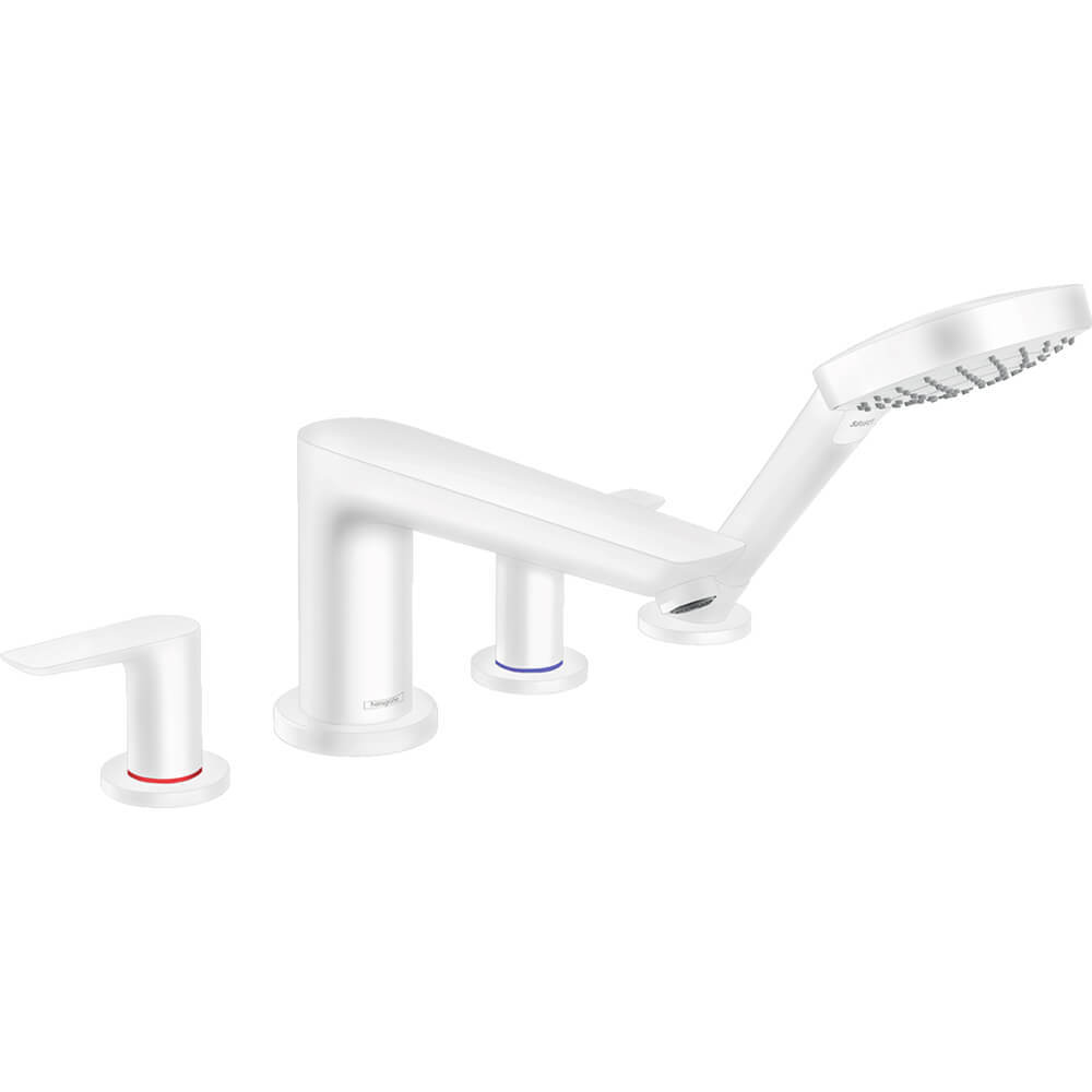 Купить Hansgrohe Talis E Смеситель на край ванны на 4 отверстия белый матовый 71748700 в магазине wardena.ru