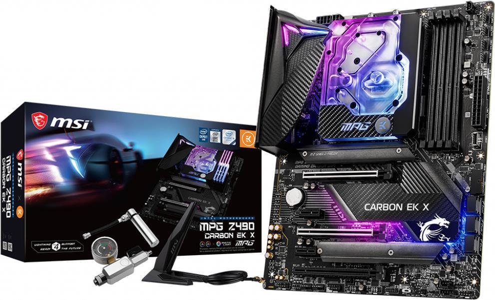 Купить MSI MPG Z490 CARBON EK X - Motherboard - ATX - LGA1200-Sockel - Z490 - USB-C Gen2, USB 3,2 Gen 1, USB 3,2 Gen 2, USB-C Gen 2x2 - 2,5 Gigabit LAN, Wi-Fi, Bluetooth - Onboard-Grafik (CPU erforderlich) - HD Audio (8-Kanal) (7C73-008R) в магазине wardena.ru