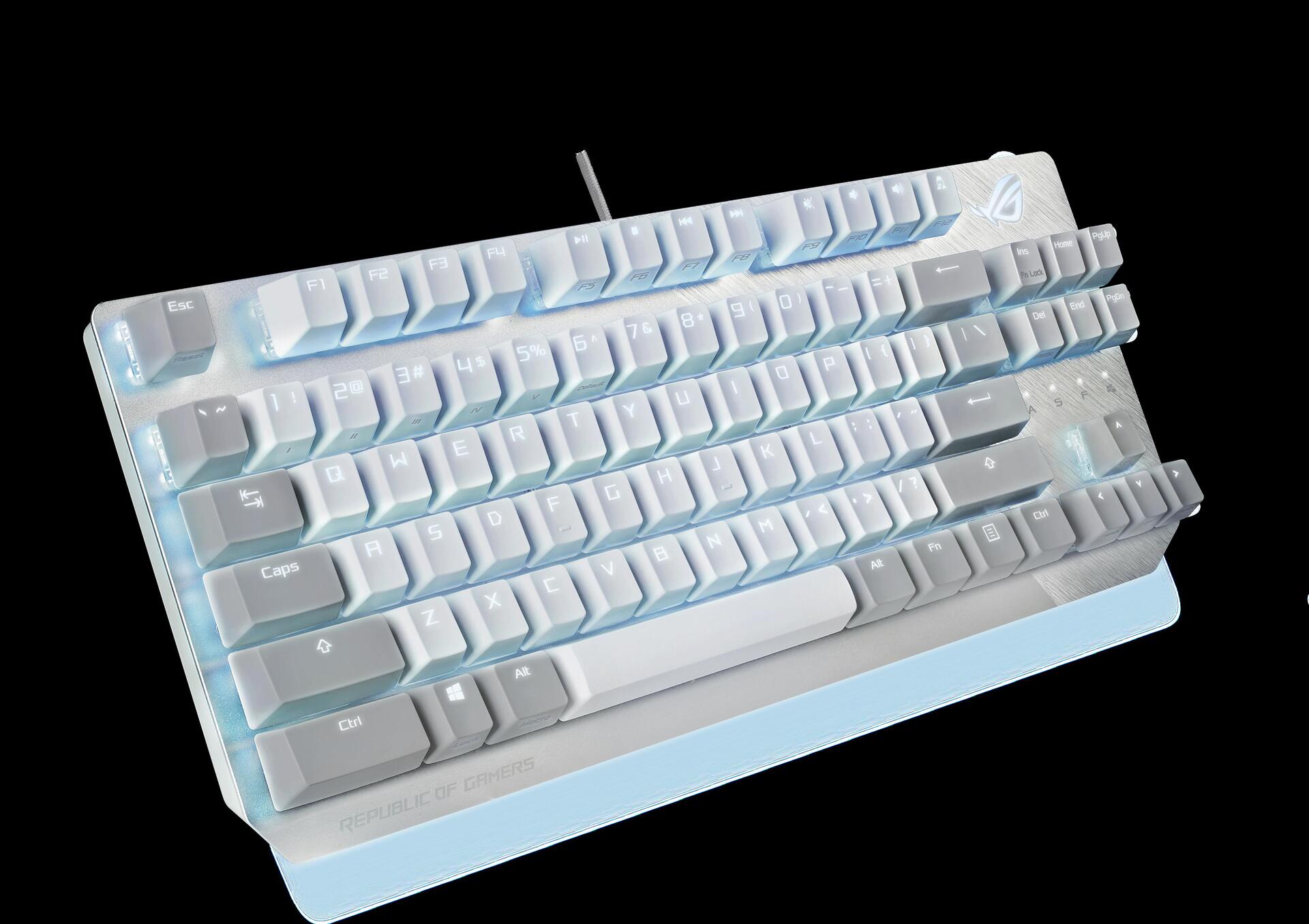 Купить ASUS ROG Strix Scope NX TKL - Tastatur - Hintergrundbeleuchtung - USB - Deutsch - Tastenschalter: ROG NX Red - Mondlichtweiß (90MP02B6-BKDA00) в магазине wardena.ru