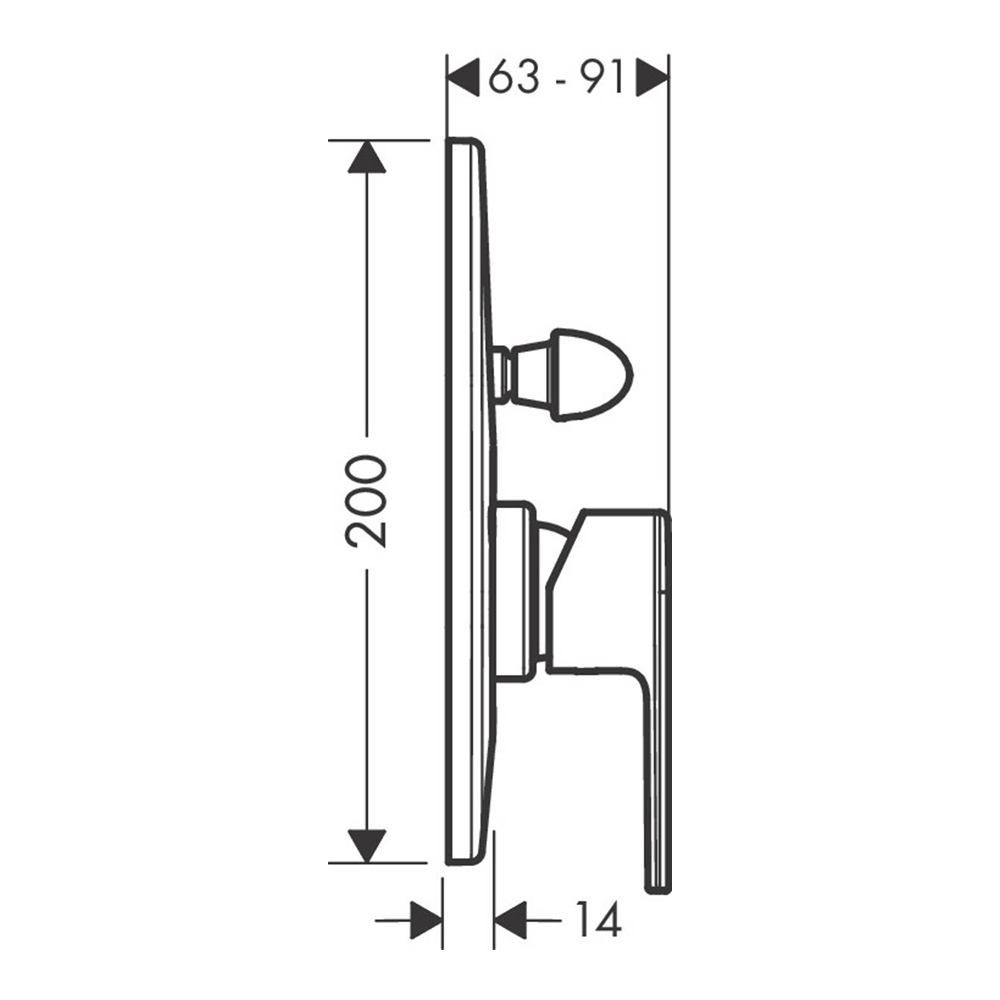 Купить Hansgrohe Vernis Shape Смеситель для ванны однорычажный скрытого монтажа черный матовый 71458670 в магазине wardena.ru