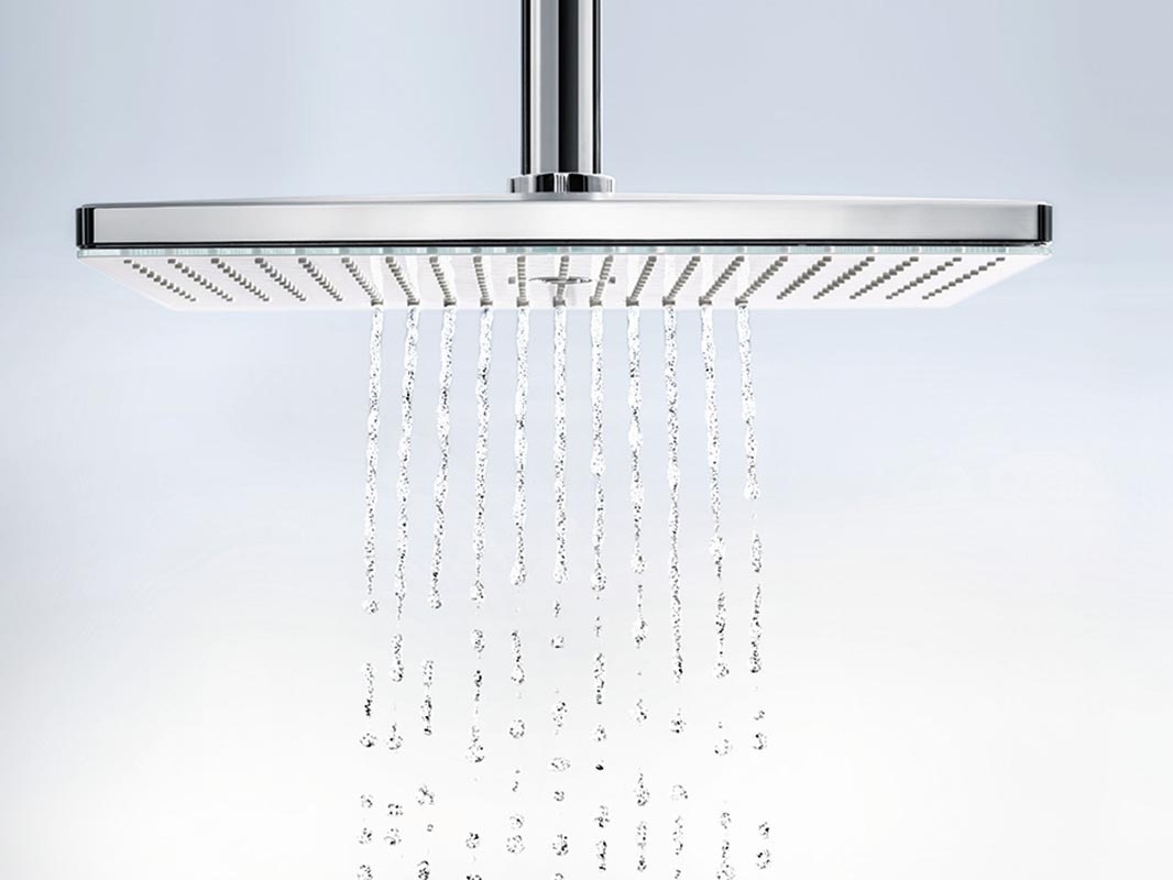 Купить Hansgrohe Rainmaker Select Верхний душ 460 2jet с потолочным подсоединением хром-черный матовый 24004600 в магазине wardena.ru