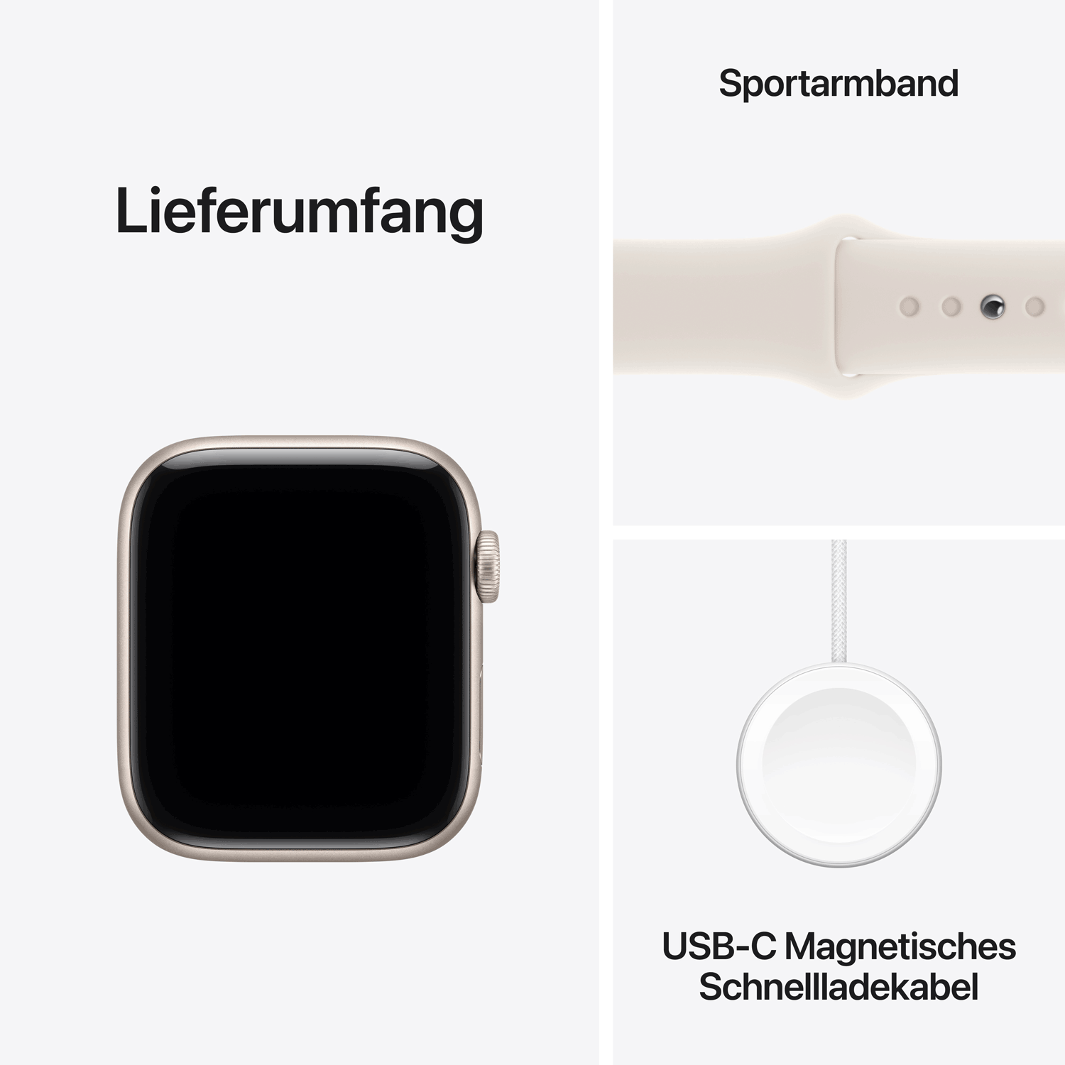 Купить Apple Watch SE 3 Aluminium 44mm Polarstern (Sportarmband polarstern) M/L (MEHJ4ZR/A) в магазине wardena.ru