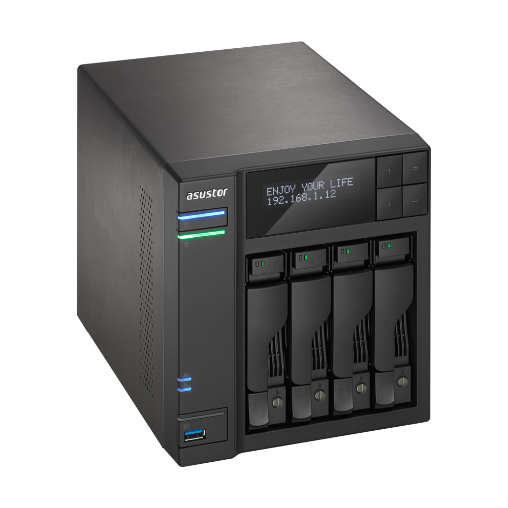 Купить ASUSTOR AS7004T - NAS-Server - SATA 6Gb/s / eSATA - RAID 0, 1, 5, 6, 10, JBOD - Gigabit Ethernet - iSCSI (90IX00E1-BW3S10) в магазине wardena.ru