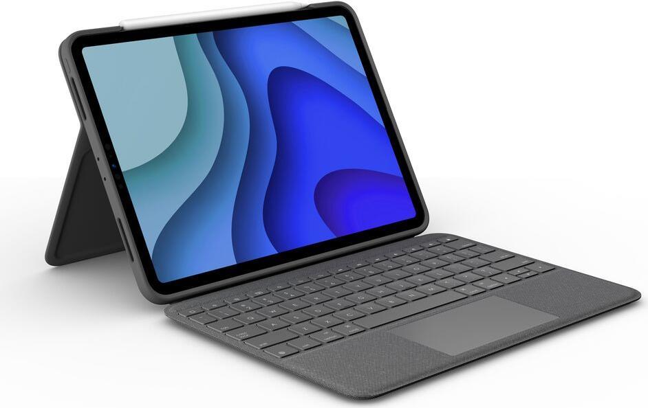 Купить Logitech Folio Touch - Tastatur und Foliohülle - mit Trackpad - hinterleuchtet - Apple Smart connector - QWERTZ - Deutsch - Graphite - für Apple 27,90cm (11")  iPad Pro (1. Generation, 2. Generation) (920-009745) в магазине wardena.ru