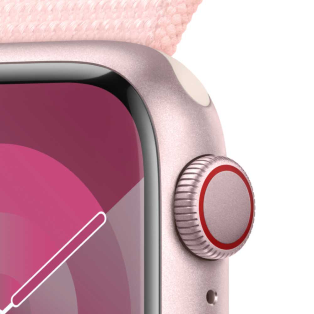 Купить APPLE Watch Series 9 GPS + Cellular 41mm Pink Aluminium Case with Light Pink Sport Loop (MRJ13QF/A) в магазине wardena.ru