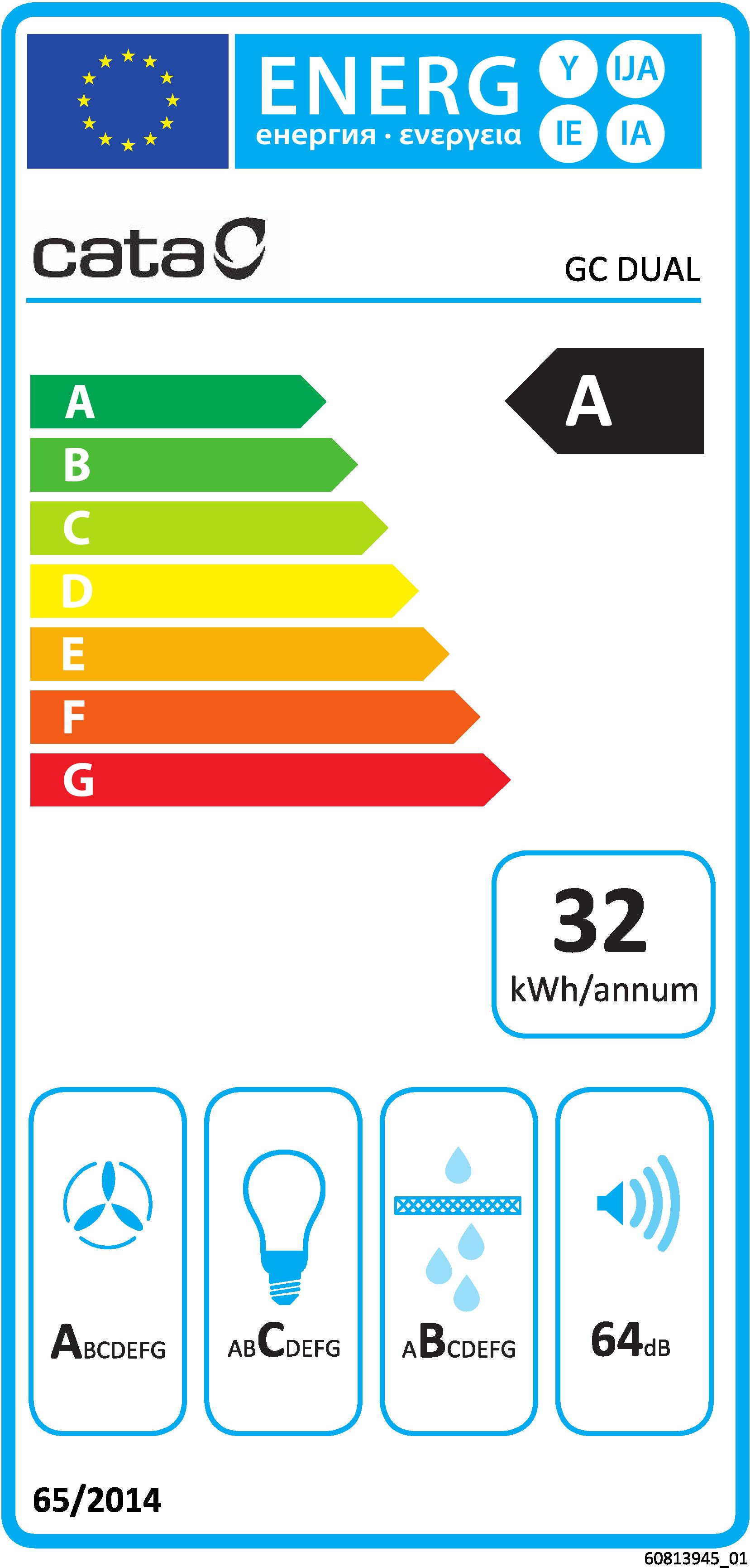 Купить CATA GC DUAL BK 45 - 710 mü/h - Geleitet - A - C - B - 64 dB (GC DUAL A 45 XGBK 02130206) в магазине wardena.ru