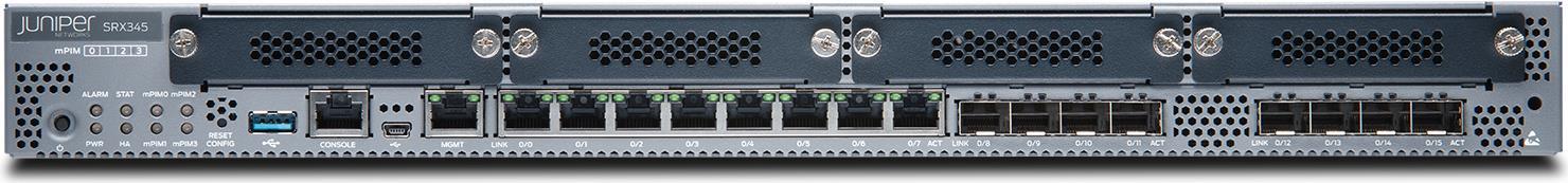 Купить Juniper SRX345 - IPv4 - IPv6 - BGP,CLNS,MPLS,OSPF,RIP-1,RIP-2 - IPSEC,SSL/TLS - 10,100,1000 Mbit/s - IEEE 802.1p - 4,9 kg (SRX345-SYS-JB) в магазине wardena.ru