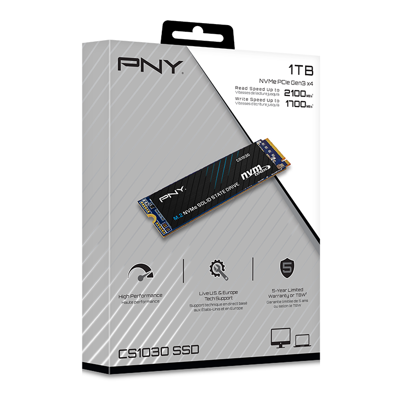 Купить PNY CS1030 - SSD - 1TB - intern - M.2 2280 - PCIe 3.0 x4 (NVMe) (M280CS1030-1TB-RB) в магазине wardena.ru