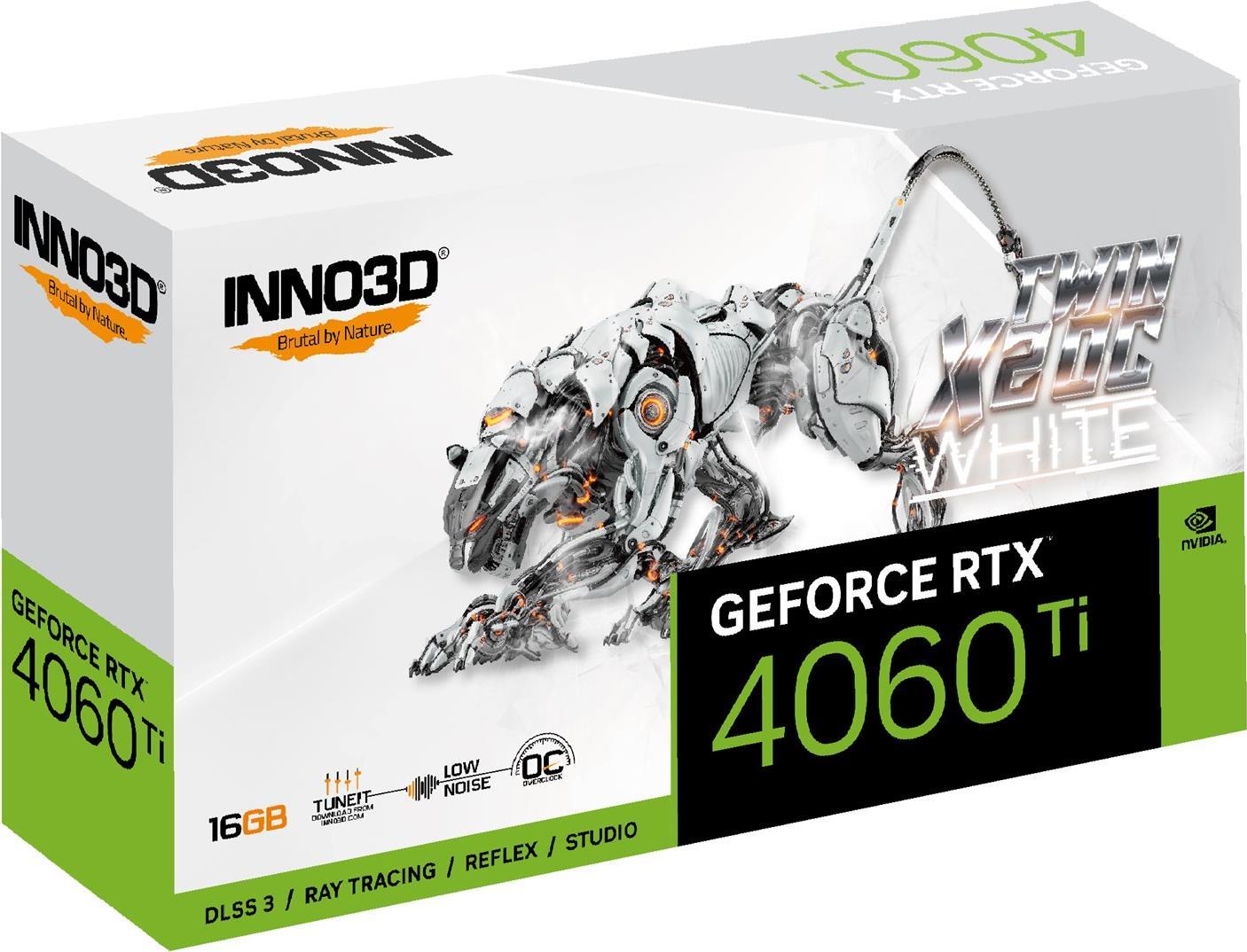 Купить InnoVISION Inno3D GeForce RTX 4060Ti Twin x2 OC - Grafikkarten - GeForce RTX 4060 Ti - 16GB GDDR6 - PCIe 4,0 x8 - HDMI, 3 x DisplayPort - weiß (N406T2-16D6X-178055W) в магазине wardena.ru