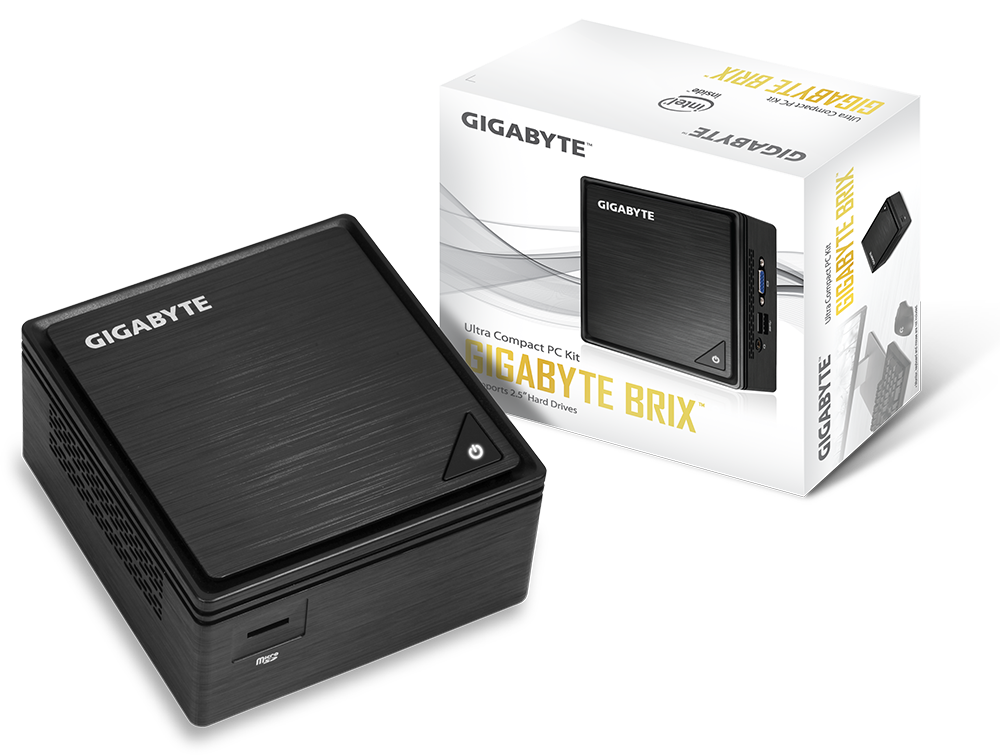 Купить Gigabyte BRIX GB-BPCE-3455 (rev. 1.0) - Barebone - Ultra Compact PC Kit - 1 x Celeron J3455 / 1,5 GHz - HD Graphics 500 - GigE (GB-BPCE-3455) в магазине wardena.ru