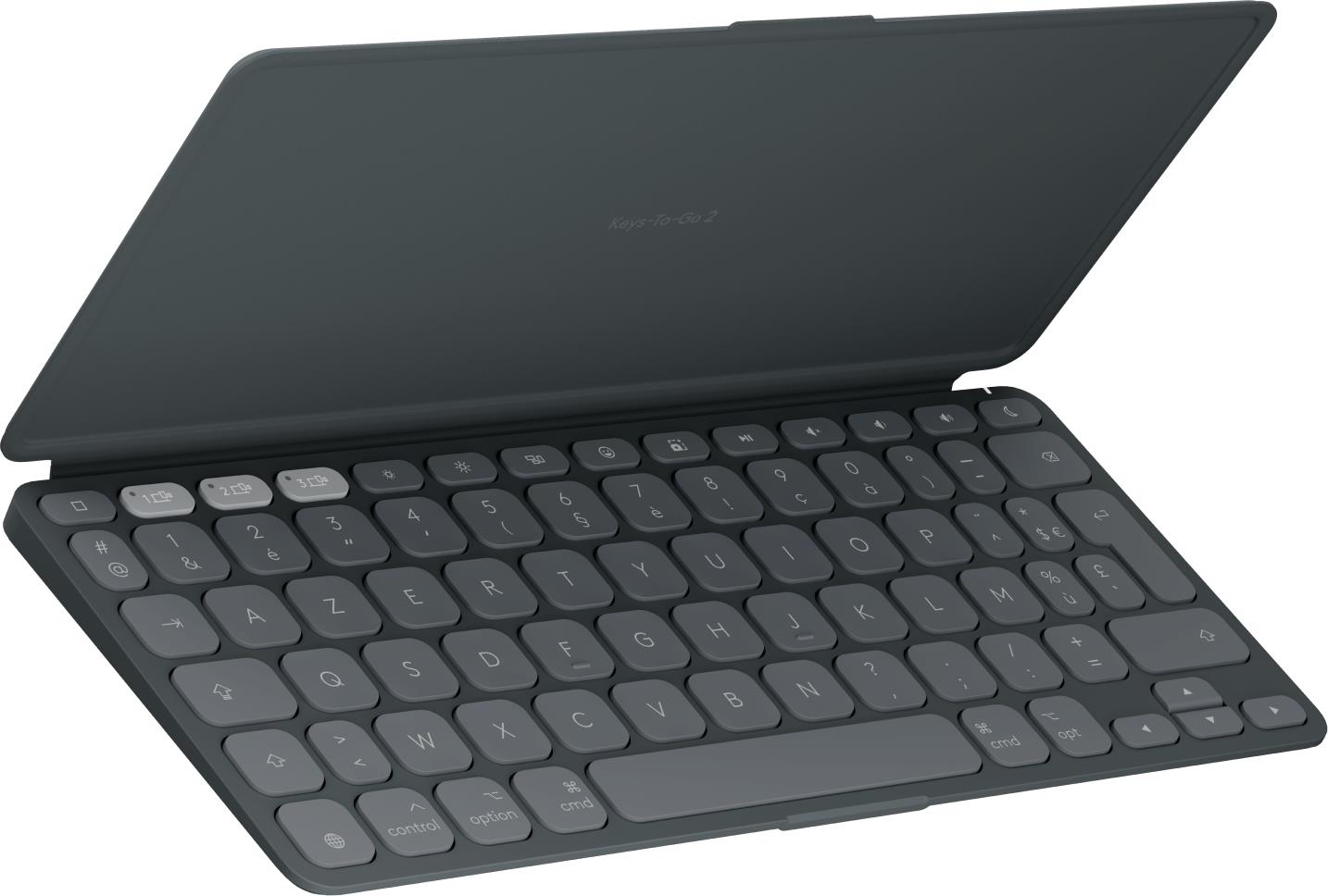 Купить Logitech Keys-To-Go 2 for iPad - Tastatur - built-in cover - kabellos - Bluetooth LE - AZERTY - Französisch - Graphite (920-013006) в магазине wardena.ru