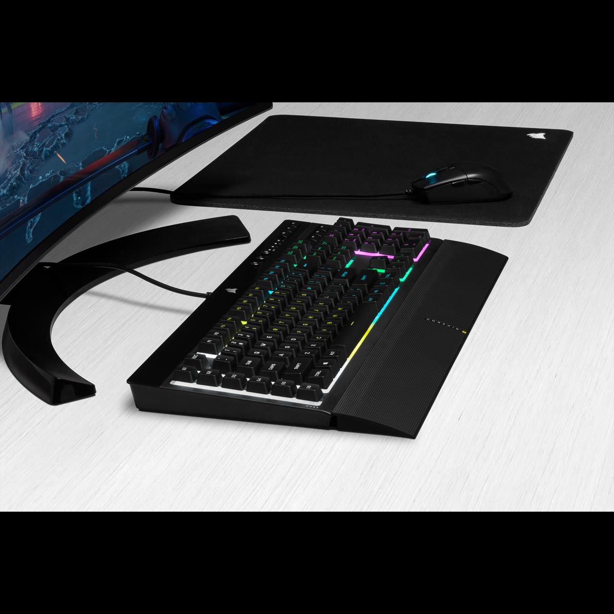 Купить CORSAIR Gaming K55 RGB PRO - Tastatur - Hintergrundbeleuchtung - USB - Deutsch - Schwarz (CH-9226765-DE) в магазине wardena.ru