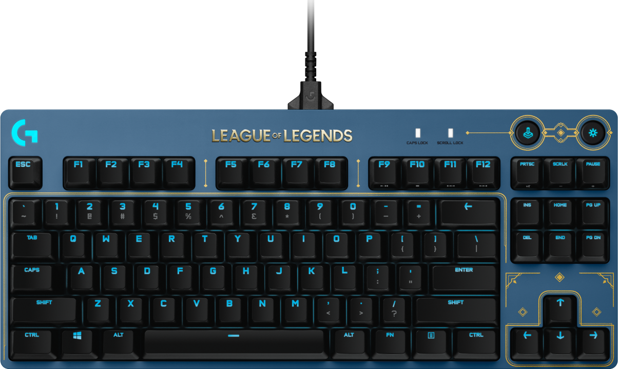 Купить Logitech G PRO League of Legends Edition - Tastatur - Hintergrundbeleuchtung - USB - AZERTY - Französisch - Tastenschalter: GX Brown Tactile (920-010535) в магазине wardena.ru