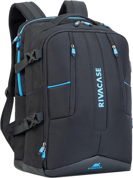 Купить Riva Case Borneo Series 7860 - Notebook-Rucksack - 43,9 cm (17.3") - Schwarz, Icy Blue (7860 BLACK) в магазине wardena.ru