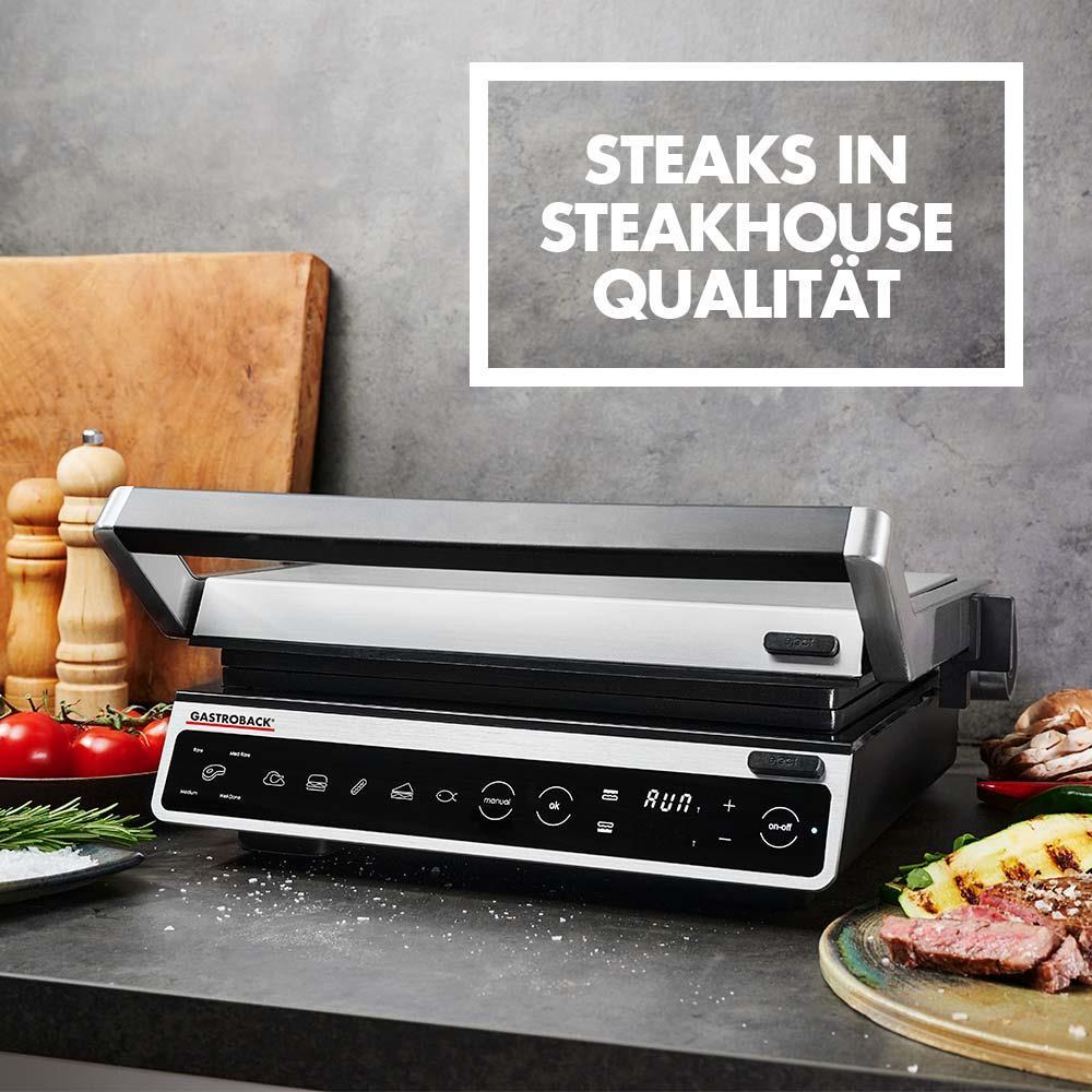 Купить Gastroback Design BBQ Advanced Smart - Schwarz - Edelstahl - Rechteckig - Berührung - 250 x 280 mm - Scharnier - CE - GS TÜV (42542) в магазине wardena.ru