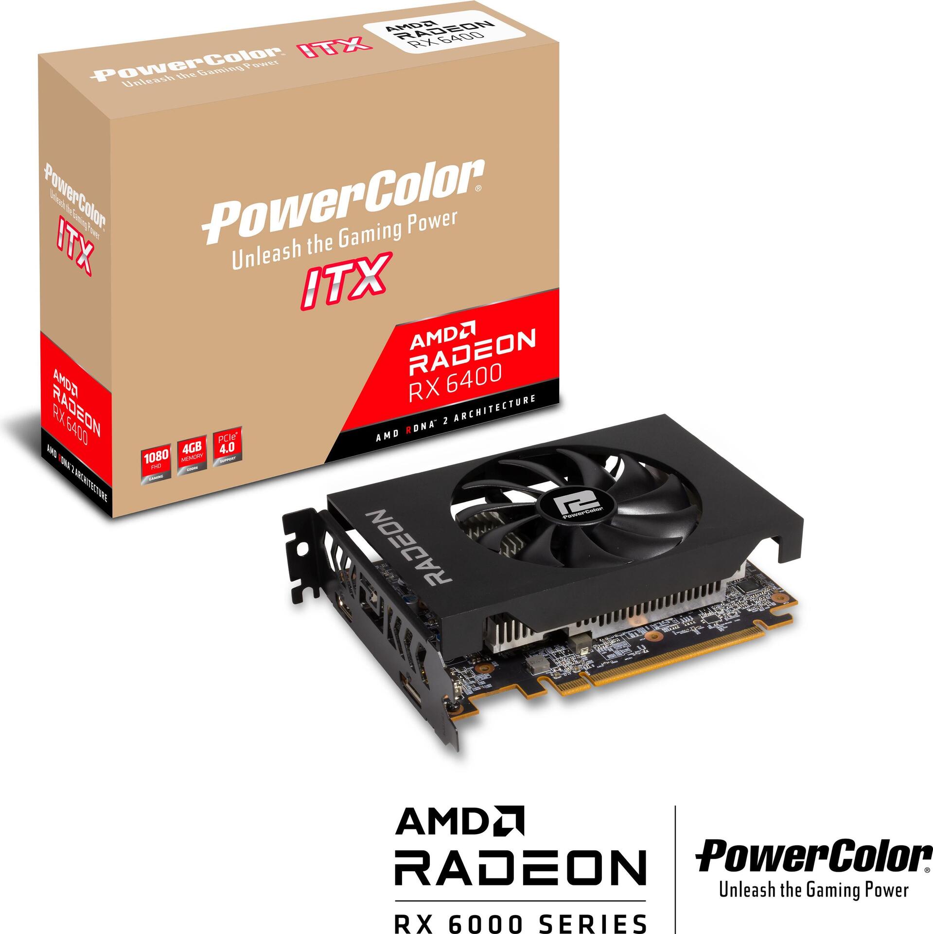 Купить PowerColor AXRX 6400 4GBD6-DH Grafikkarte AMD Radeon RX 6400 4 GB GDDR6 (AXRX 6400 4GBD6-DH) в магазине wardena.ru