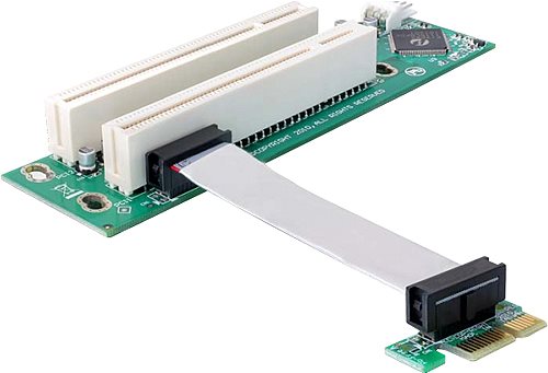 Купить DeLOCK Riser Card PCI Express x1 > 2x PCI - flexibler Kabel links gerichtet 7cm - Riser Card (41341) в магазине wardena.ru