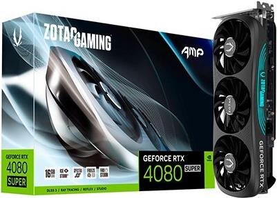 Купить ZOTAC GAMING GeForce RTX 4080 SUPER AMP - Grafikkarten - NVIDIA GeForce RTX 4080 SUPER - 16 GB GDDR6X - PCIe 4.0 x16 - HDMI, 3 x DisplayPort - Box (ZT-D40820F-10P) в магазине wardena.ru