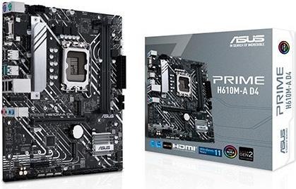 Купить ASUS PRIME H610M-A D4 - Motherboard - micro ATX - LGA1700-Sockel - H610 Chipsatz - USB 3,2 Gen 1, USB 3,2 Gen 2 - Gigabit LAN - Onboard-Grafik (CPU erforderlich) - HD Audio (8-Kanal) (90MB19P0-M0EAY0) в магазине wardena.ru