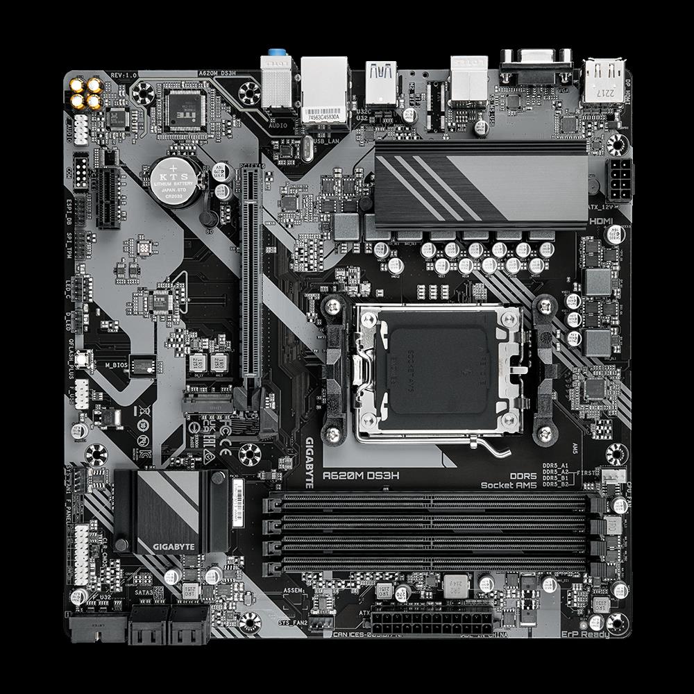 Купить Gigabyte A620M DS3H (rev. 1.0). Prozessorhersteller: AMD, Prozessorsockel: Buchse AM5, Kompatible Prozessoren: AMD Ryzen™ 5, AMD Ryzen 7 7th Gen, AMD Ryzen 9 7th Gen. Unterstützte Arbeitsspeicher: DDR5-SDRAM, RAM-Speiche в магазине wardena.ru
