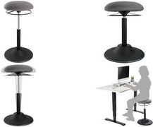 Купить LogiLink Höhenverstellbarer Bürohocker - Gepolsterter Sitz - Grau - Stoff - Schwarz - 1 Stück(e) - 113 kg (EO0022) в магазине wardena.ru