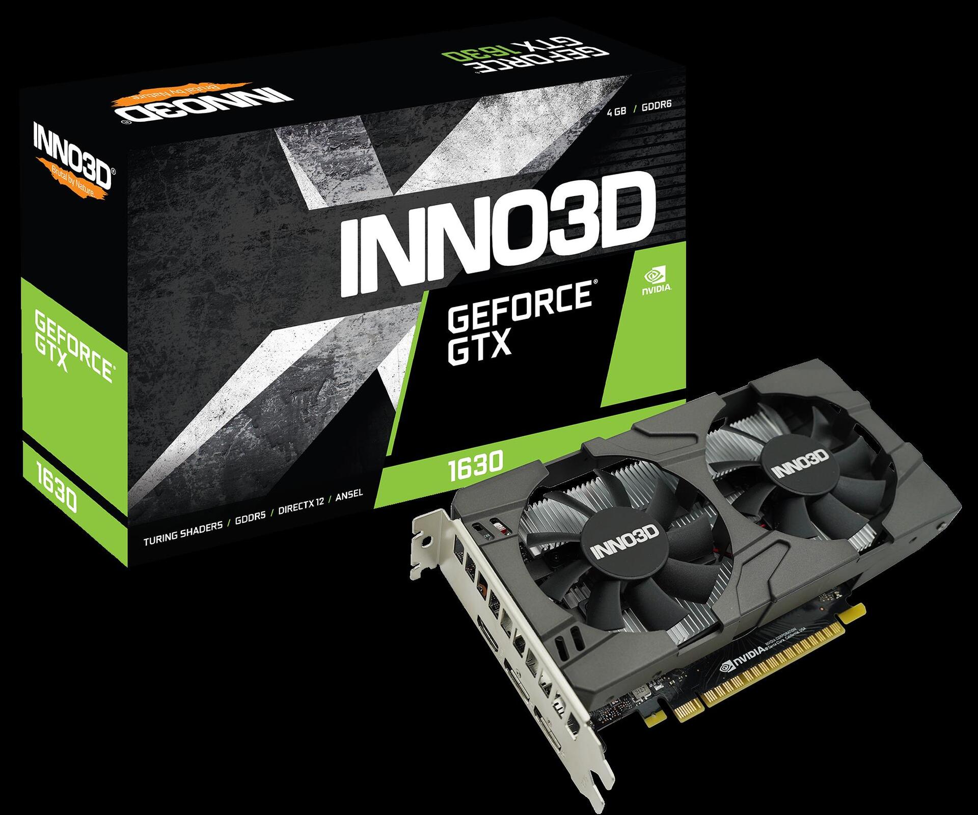 Купить InnoVISION Inno3D GeForce GTX 1630 TWIN X2 OC - Grafikkarten - NVIDIA GeForce GTX 1630 - 4GB GDDR6 - PCIe 3.0 x16 - HDMI, 2 x DisplayPort (N16302-04D6X-1177VA25) в магазине wardena.ru
