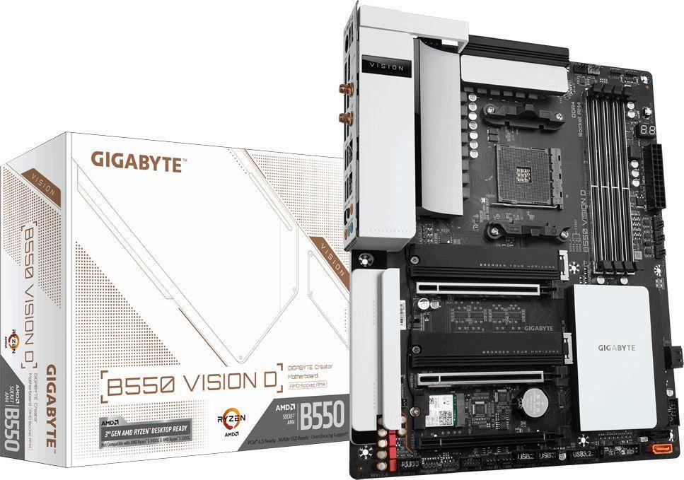 Купить Gigabyte B550 VISION D-P (rev. 1.0) - AMD - Socket AM4 - AMD Ryzen 3 3rd Gen - 3rd Generation AMD Ryzen 5 - 3rd Generation AMD Ryzen 7 - 3rd Generation AMD... - Socket AM4 - DDR4-SDRAM - 128 GB (B550 VISION D-P) в магазине wardena.ru