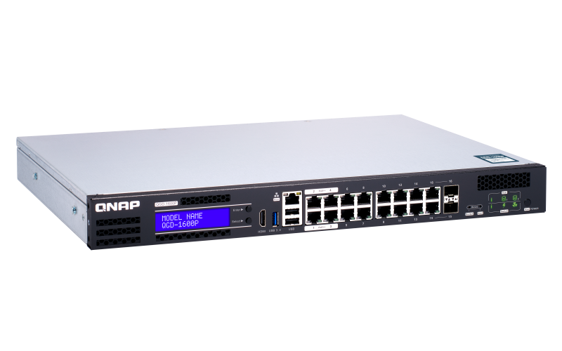 Купить QNAP QGD-1600P Managed Gigabit Ethernet (10/100/1000) Schwarz - Grau Power over Ethernet (PoE) (QGD-1600P-8G) в магазине wardena.ru