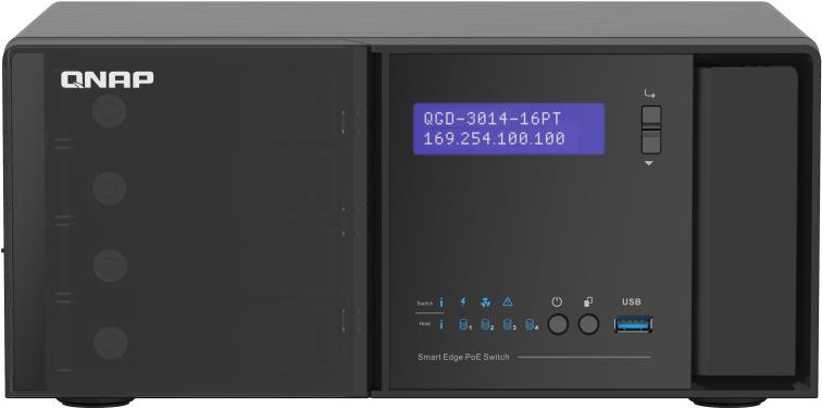 Купить QNAP QGD-3014-16PT - Switch - Smart - 16 x 10/100/1000 (PoE+) + 2 x Kombi-Gigabit-SFP - Desktop - PoE+ (140 W) (QGD-3014-16PT-8G) в магазине wardena.ru